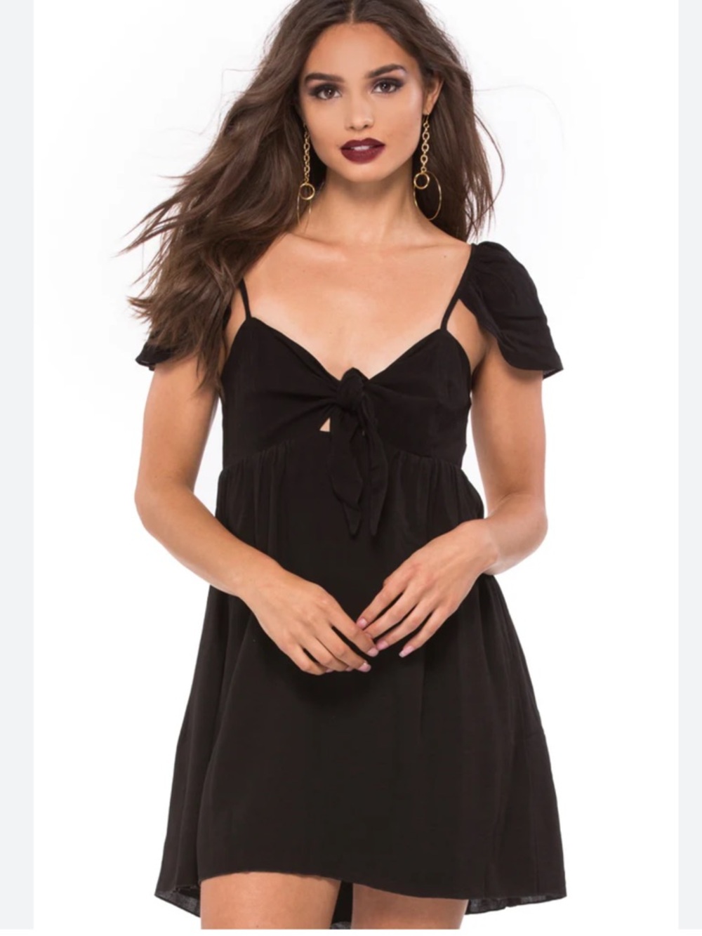 Stone Cold Fox Fin Dress Black Size 1 / Small